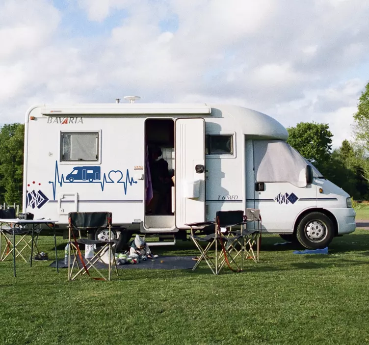 Kardiogrammi asuntoauto tarra - Tenstickers