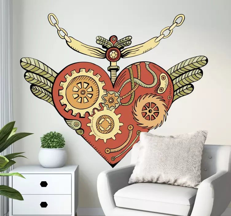 Mekaaninen sydämen suunnittelu tiedetarra - Tenstickers