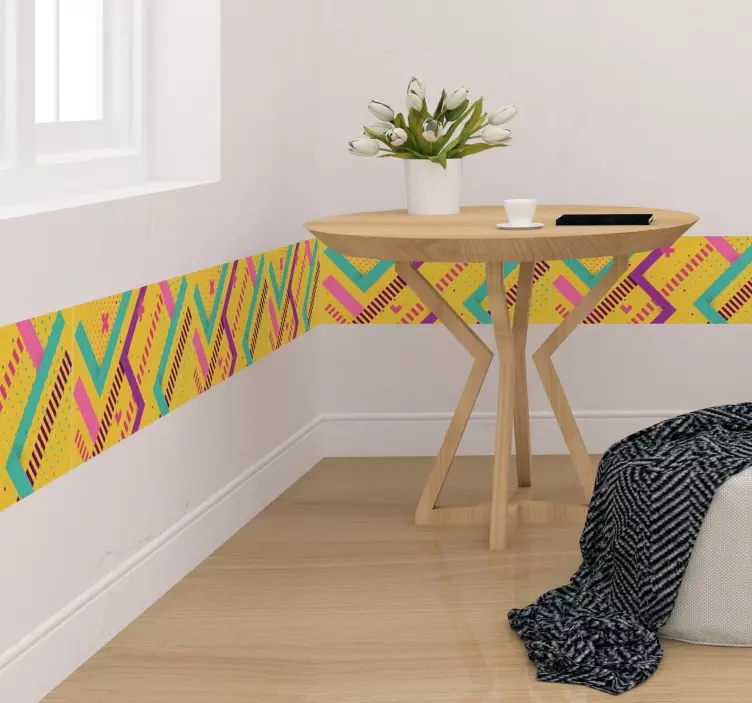 Memphis-tyylinen reunaseinän reunustarra - Tenstickers