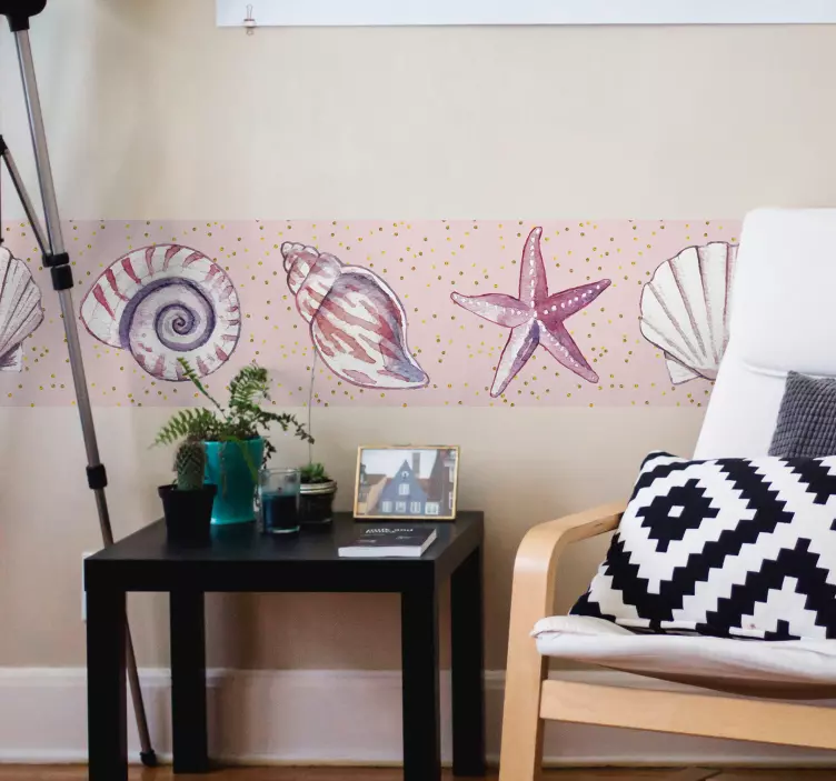 Meren elämän raja koristereunus tarra - Tenstickers