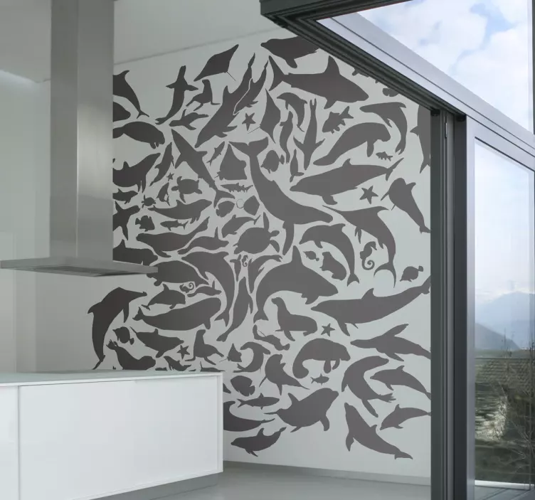 Meren elämän seinä tarra - Tenstickers