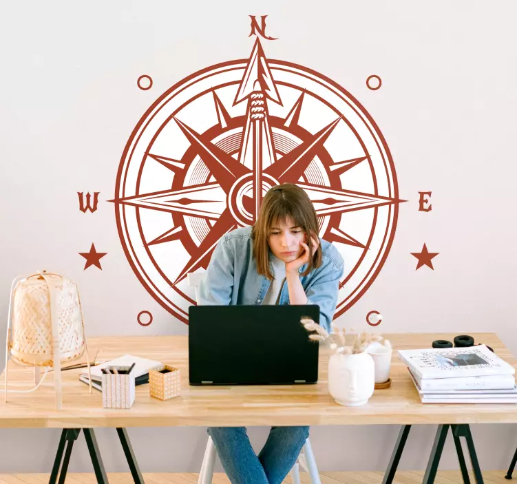Merenkulun suuntakompassi sijaintitarra - Tenstickers
