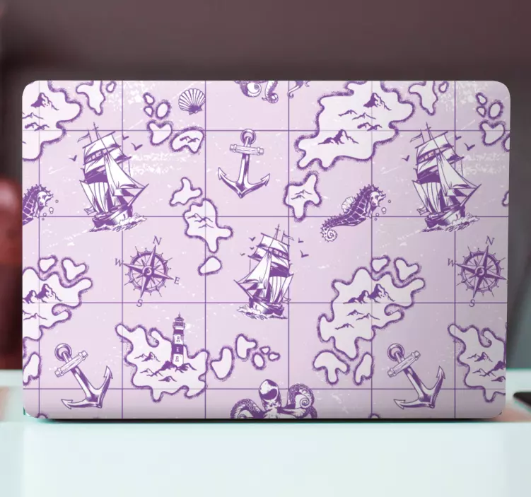 Meriaiheisia kuvioita läppäritarra - Tenstickers