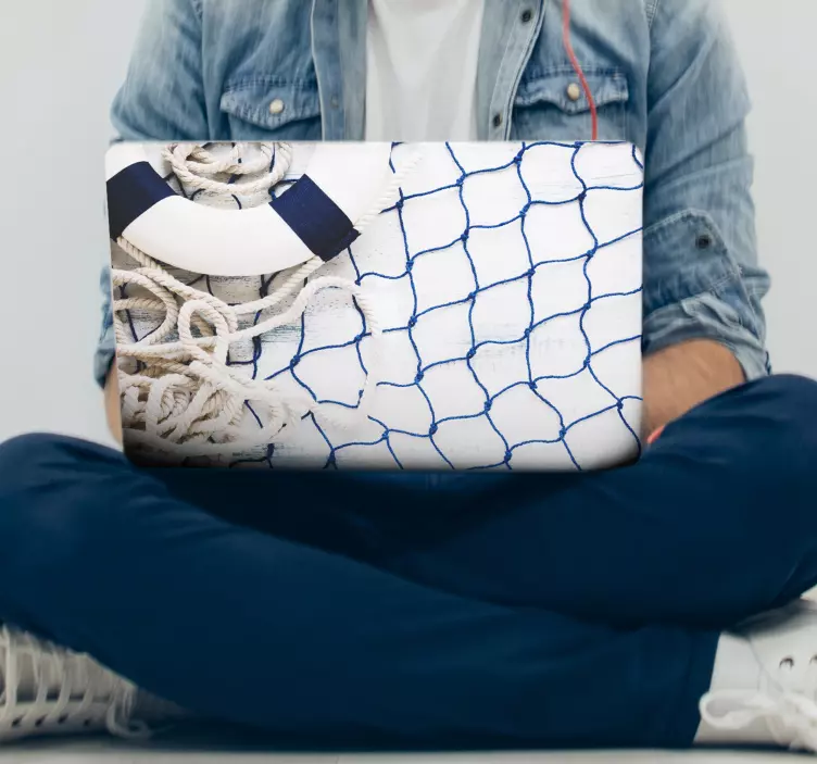 Meriverkko kannettavan tietokoneen tarra - Tenstickers