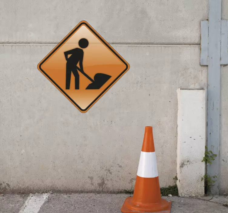 Miehet työssä merkki -tarra - Tenstickers