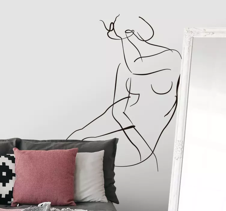 Minimalistinen taidepintura sisustustarra olohuoneeseen - Tenstickers