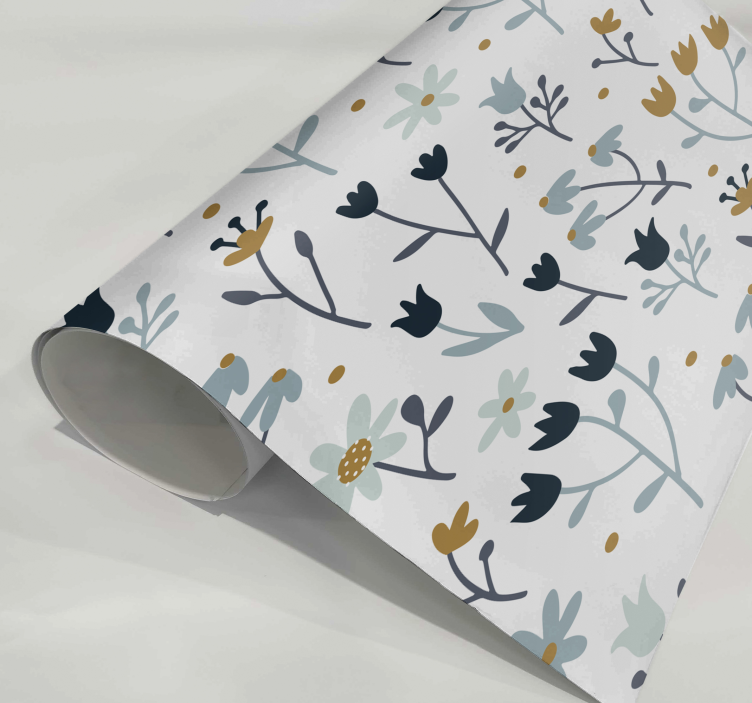 Minimalistiset kukat huonekalutarra - Tenstickers