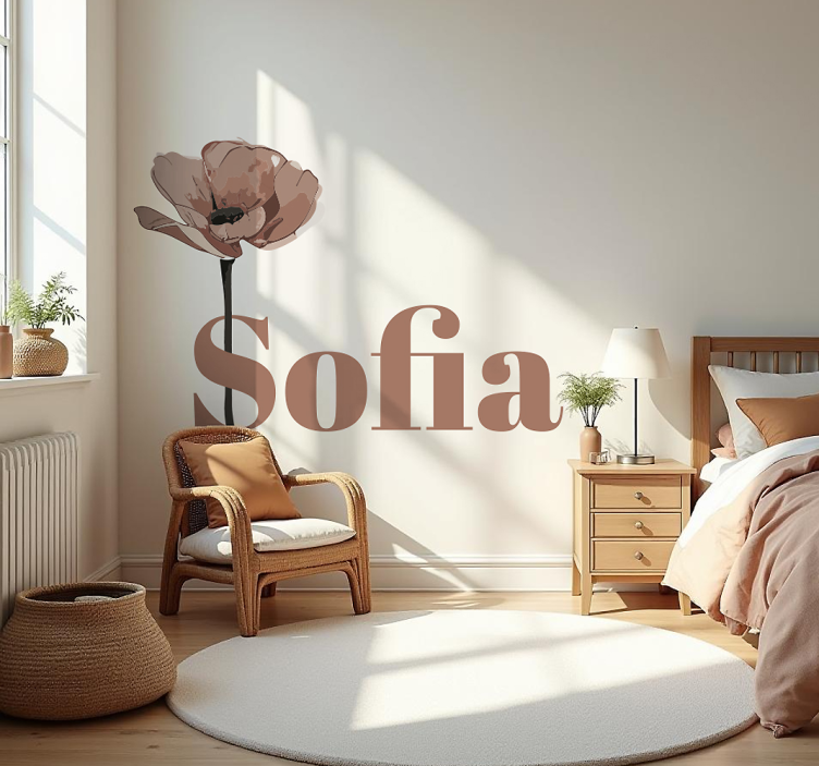 mocha mousse kukka henkilökohtainen tarra - Tenstickers