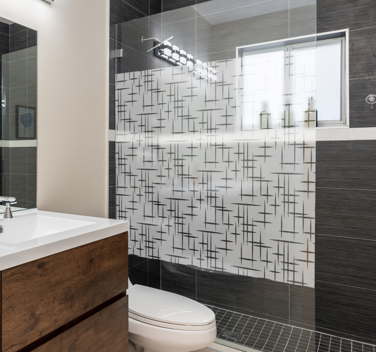 Moderneja linjoja suihkuikkunatarra - Tenstickers