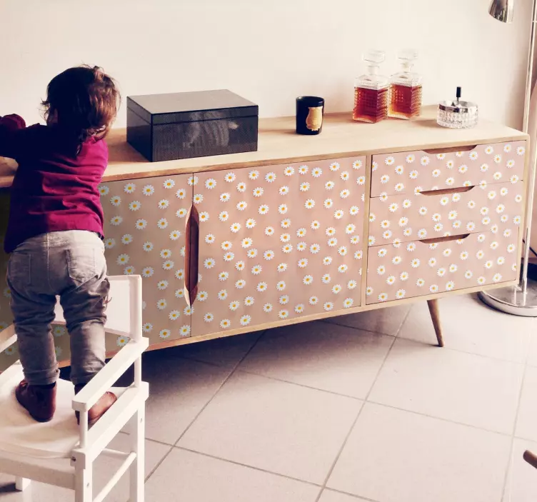 Moderni päivänkakkara kuvioitu huonekalujen tarra - Tenstickers