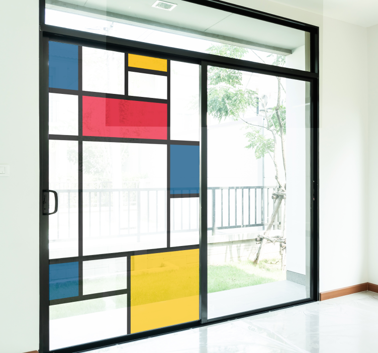 Mondrian-tyylinen ikkunatarra - Tenstickers