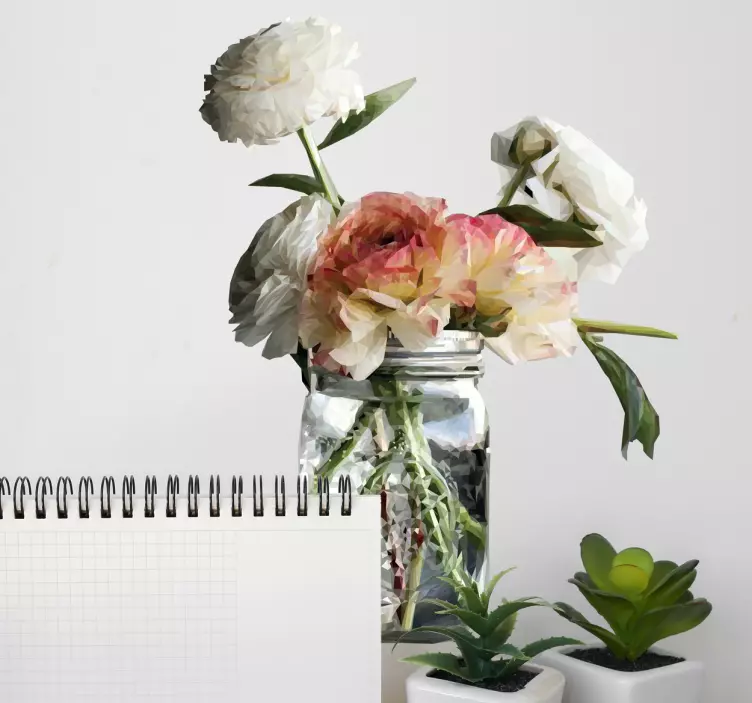 Monikulmainen kukkakimppu sisustustarra - Tenstickers