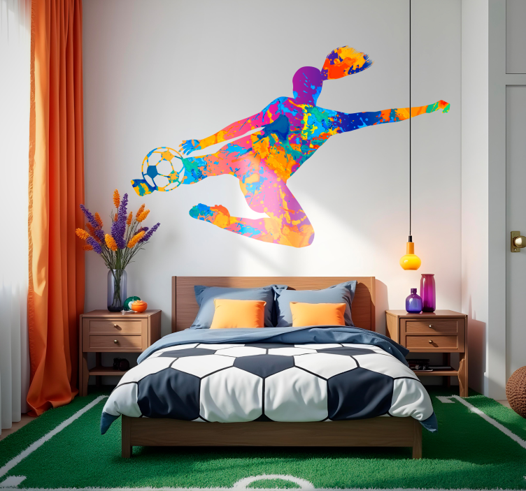 Monivärinen soitin jalkapallo seinätarra - Tenstickers
