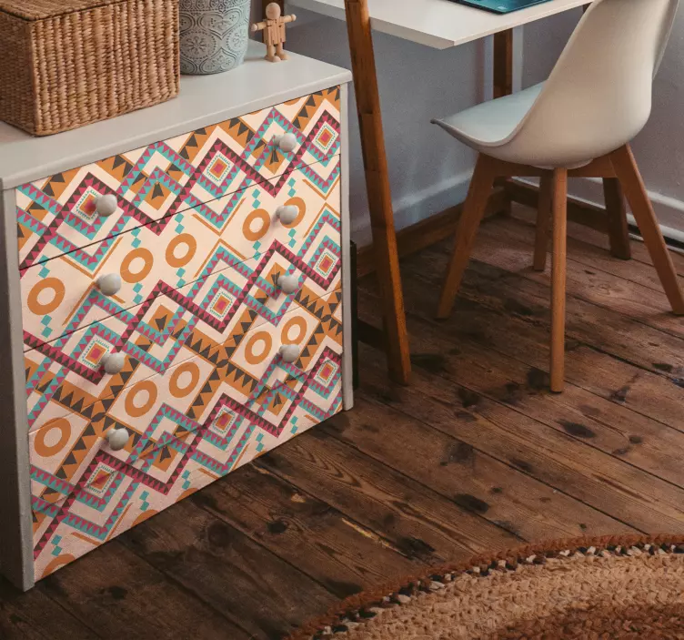 Monivärinen timanttikuvio Huonekalutarrat - Tenstickers