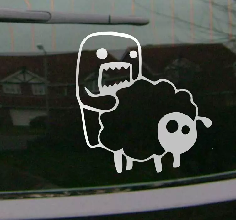Hauska monsteri syömässä lammas autotarra - Tenstickers
