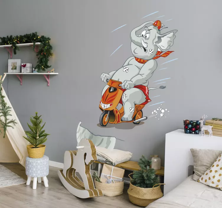 Moottoripyörän norsulasten tarra - Tenstickers