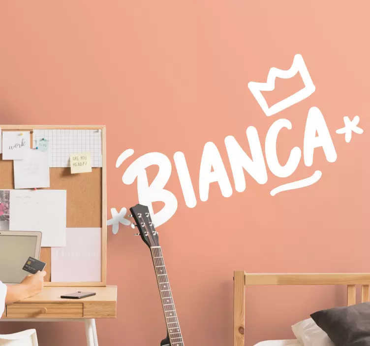 Mukautettu nimikruunu nuoren huoneen seinätarra - Tenstickers