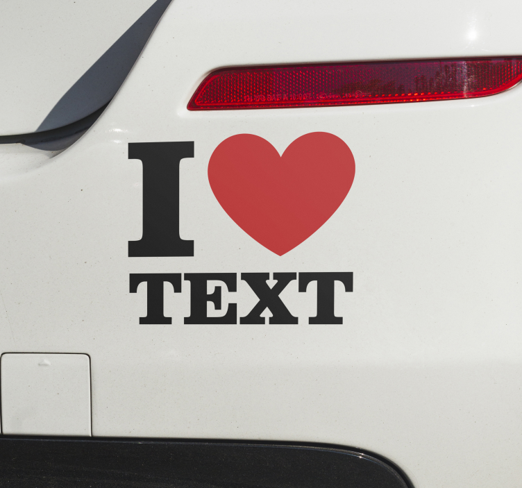 Muokattava I love teksti autotarra - Tenstickers