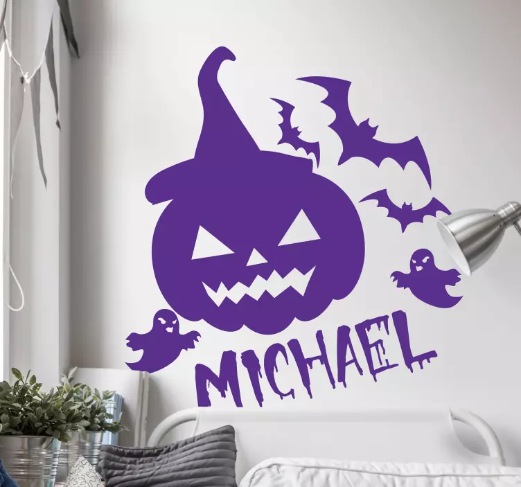 Hieno muokattava kurpitsa halloween tarrat - Tenstickers