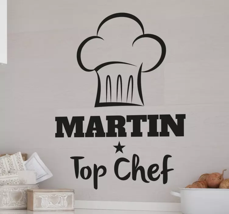 Sisustustarra keittiöön – muokattava Top Chef tarra - Tenstickers