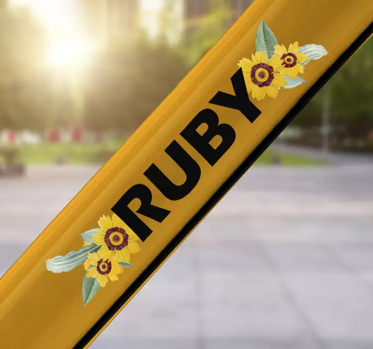 Muokattavissa auringonkukka pyörä tarra - Tenstickers