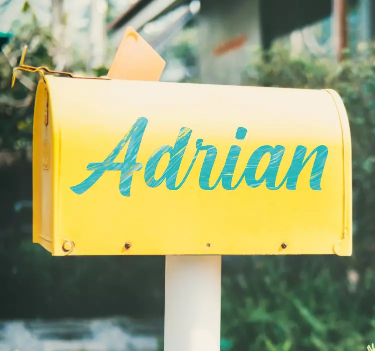 Muokattavissa oleva klassinen nimi postilaatikko tarra - Tenstickers