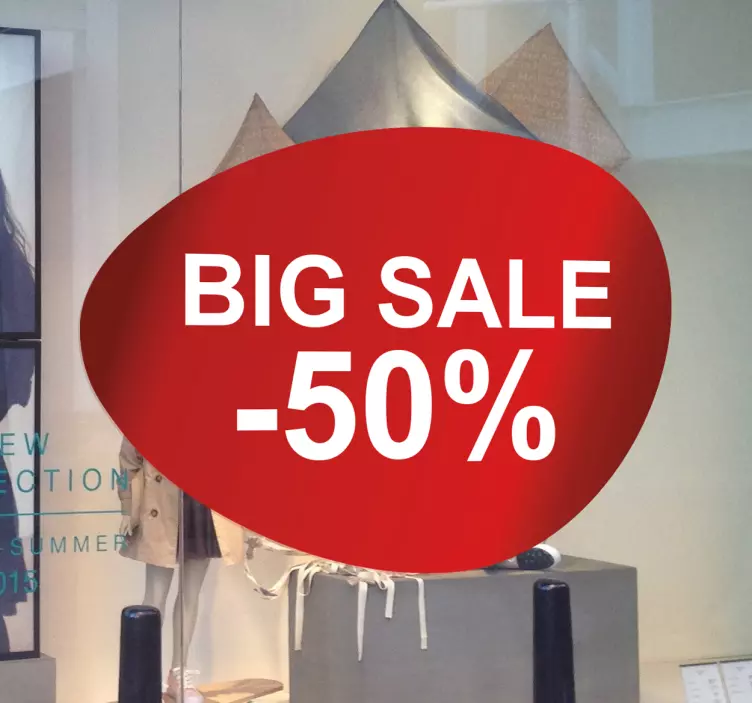 Muokattavissa oleva punainen myymäläikkuna - Tenstickers