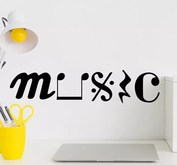 Musiikki symboleissa musiikillinen seinä tarra - Tenstickers