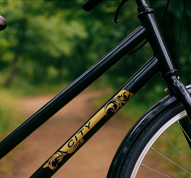 Mustakultakehyspyörätarra - Tenstickers