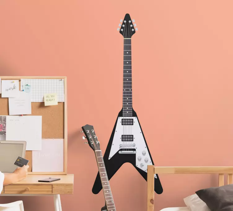 Musta kitara Rockmusiikkitarra - Tenstickers