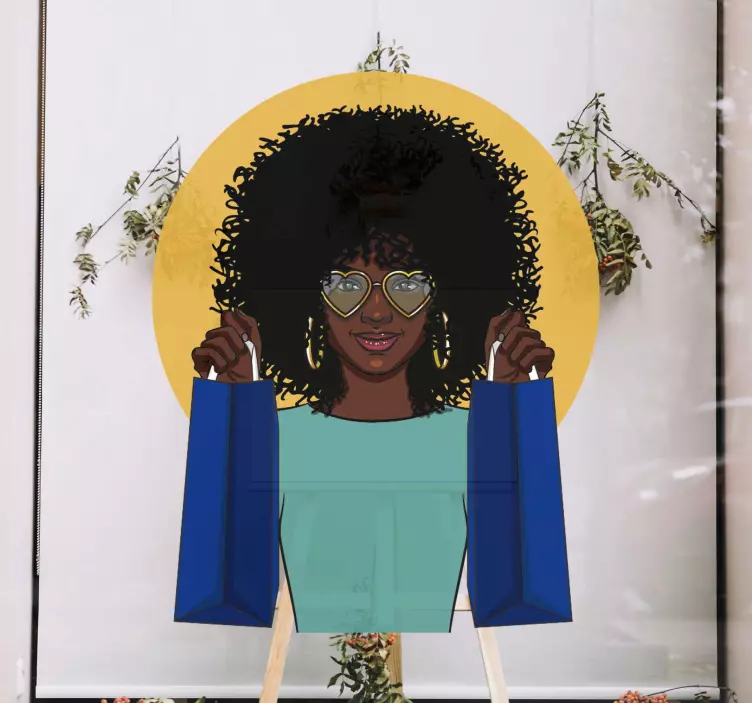 Nainen silmälasit musta perjantai myynti Ikkunatarrat - Tenstickers