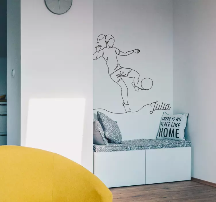 Naisjalkapalloilija minimalisti Jalkapallotarrat - Tenstickers