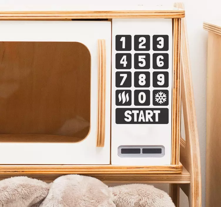 Nappulat mikroaaltouunissaPainikkeet mikroaaltouunissa lelutarra - Tenstickers