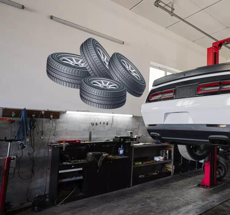 Neljä rengasta seinä tarra - Tenstickers