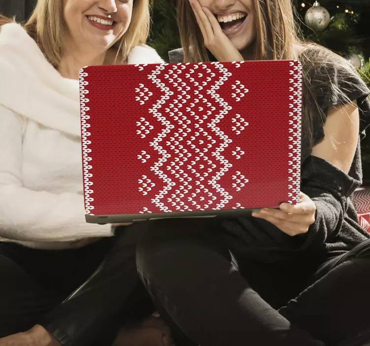 Neulottu kuviokansi läppäritarra - Tenstickers