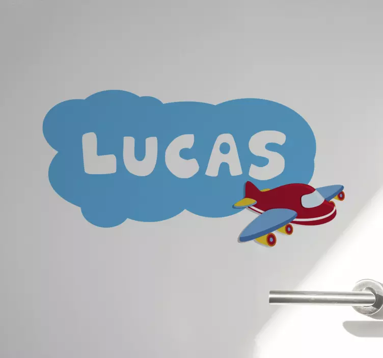 Nimeltään lentokone ja pilvi kuva tarra - Tenstickers