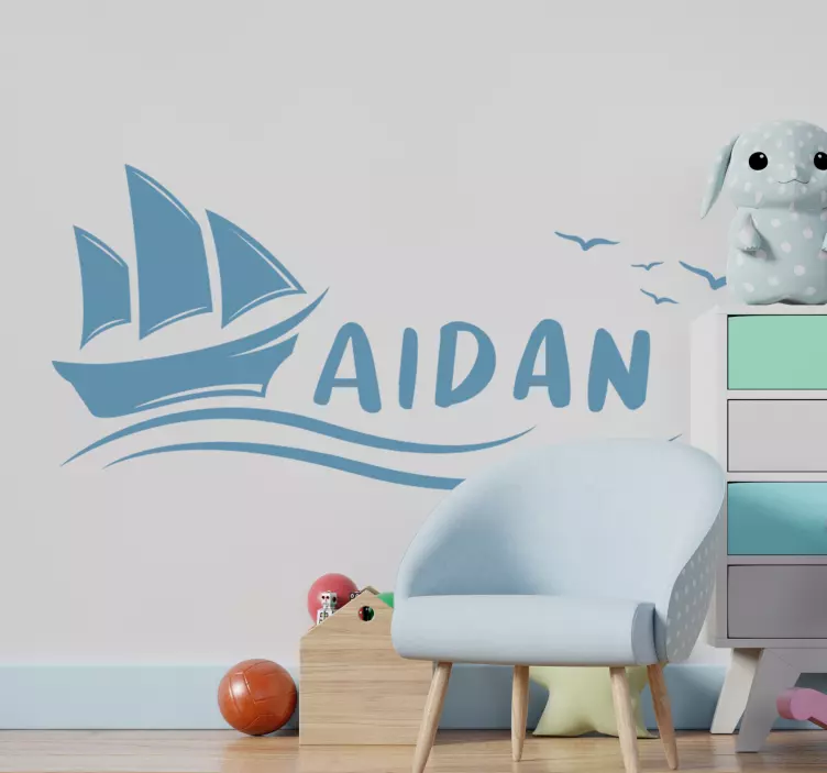 Nimeltään purjevene meriseinä tarra - Tenstickers