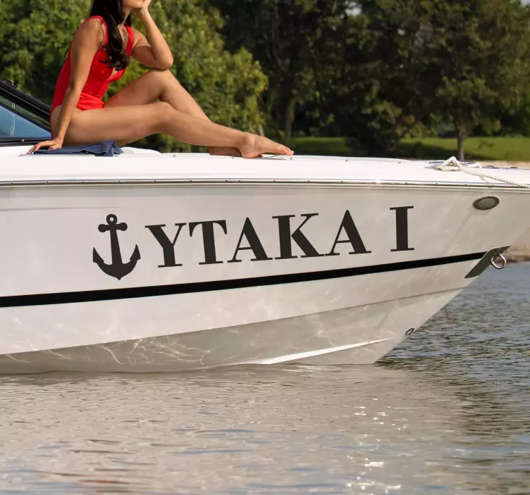 Nimi köydellä piirustusNimi köydellä piirroksen kanssa merimiesta - Tenstickers