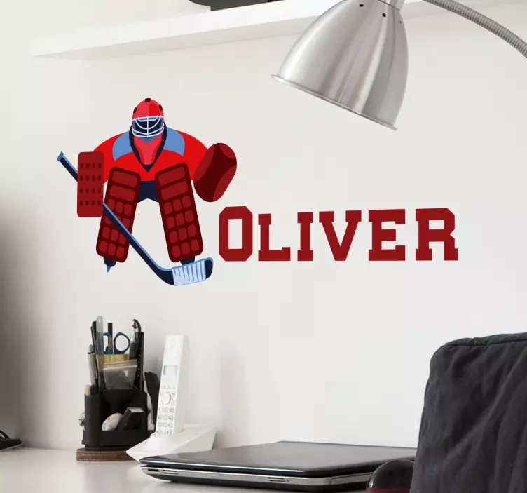 Nimitarra jääkiekko siluetti maalivahti - Tenstickers