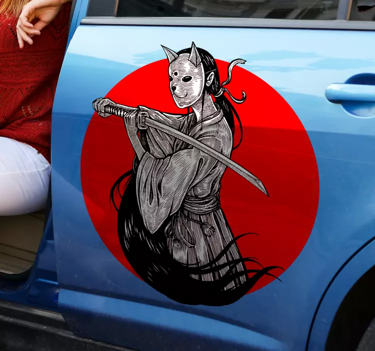 Ninja tyttö siluetti autotarrat - Tenstickers