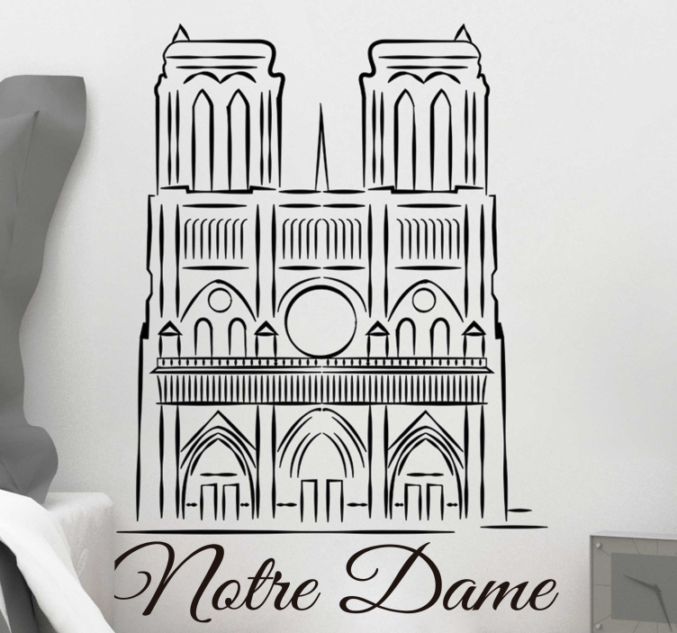 Notre dame olohuoneen seinäkoriste - Tenstickers