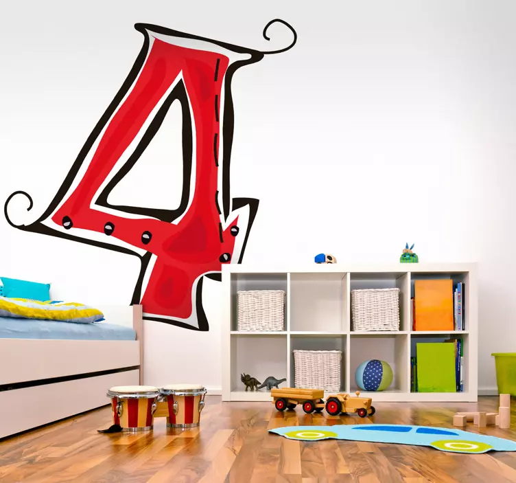 Numero 4 tarra - Tenstickers