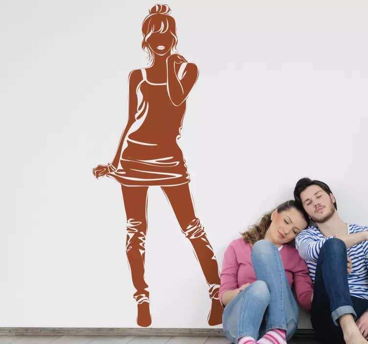 Nuori tyylikäs nainen muotitarra - Tenstickers