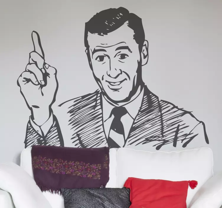 Oikukas osoittava hahmo sisustustarra ihmisistä ja hahmoista - Tenstickers