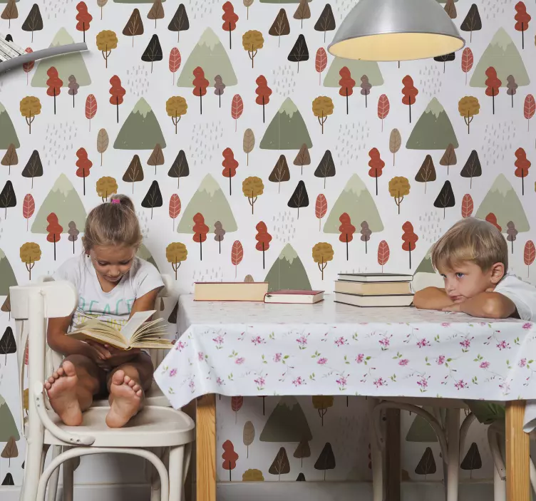 Oikukkaat puukuviot luontoaiheinen seinätarra - Tenstickers