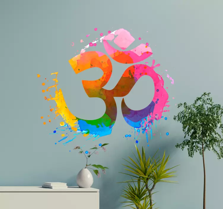 Om jooga -seinävinyyli-tarra - Tenstickers