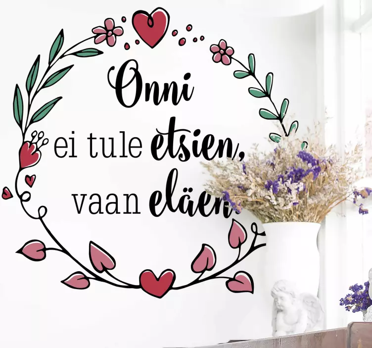 Onnea olohuoneen seinän sisustus - Tenstickers