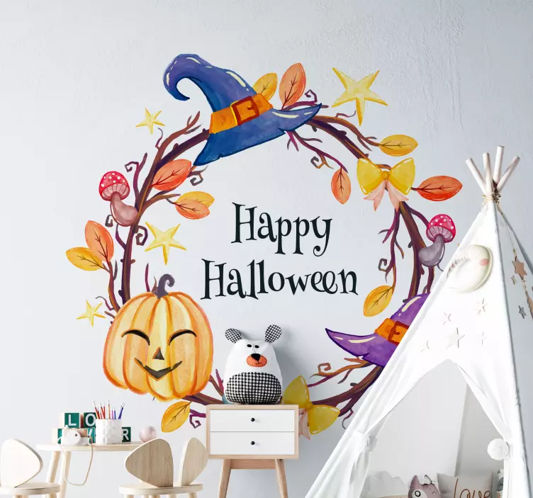 Onnellinen halloween-kehys halloween tarrat - Tenstickers