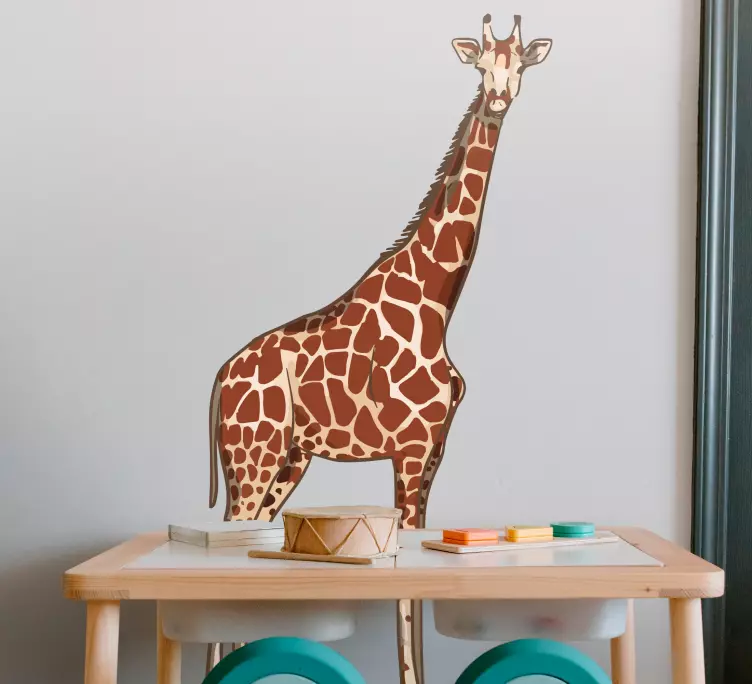 Onnellinen kirahvi muotokuva Villieläintarra - Tenstickers