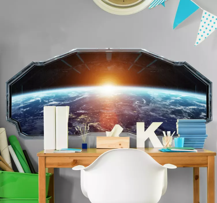 Optinen vaikutus avaruusnäkymä 3d tarra - Tenstickers